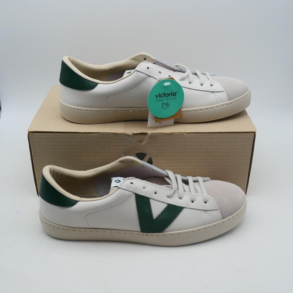 NEW Victoria Women's 10.5 Berlin Botella White Green Leather Shoes Size 42 - Picture 4 of 13